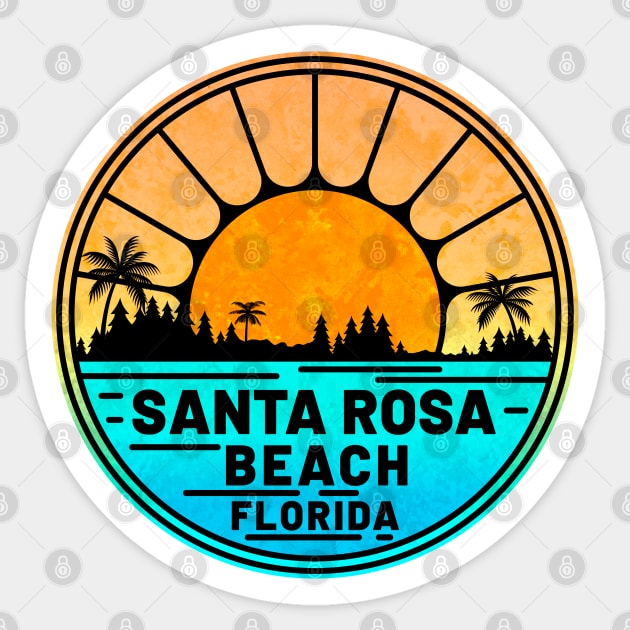 Santa Rosa Beach Florida Palms Panhandle Emerald Coast 30A Sticker by TravelTime